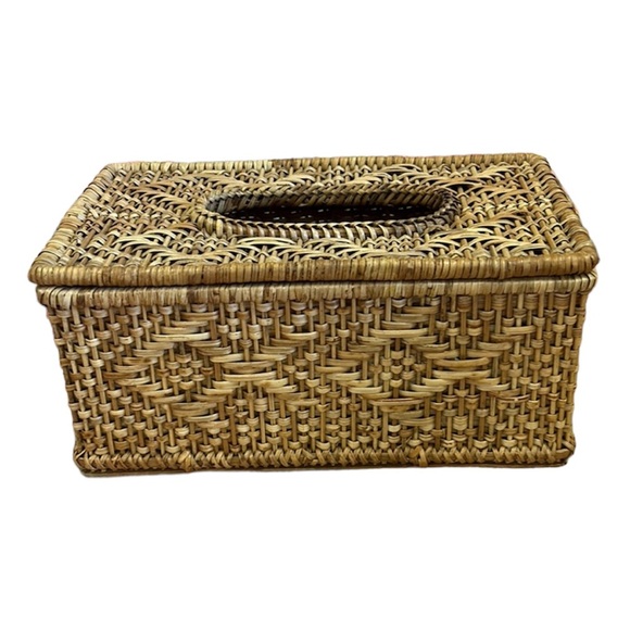 CrownFish Woven/Wicker Rattan Tissue Box Decor‎ Brown
